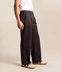 Loose Straight Pleated Work Chino Pant