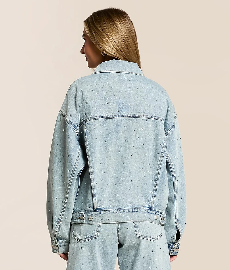 Premium 90s Denim Rhinestone Trucker Jacket