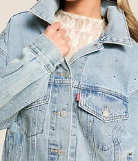 Premium 90s Denim Rhinestone Trucker Jacket