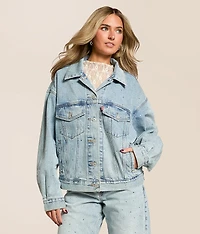 Premium 90s Denim Rhinestone Trucker Jacket