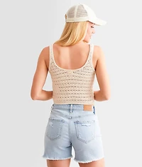 Hot Shot Cropped Sweater Tank Top