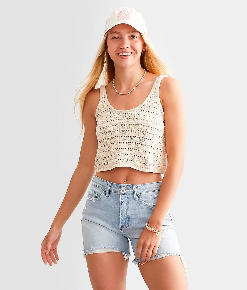 Hot Shot Cropped Sweater Tank Top