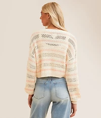 Mia Cropped Henley Sweater