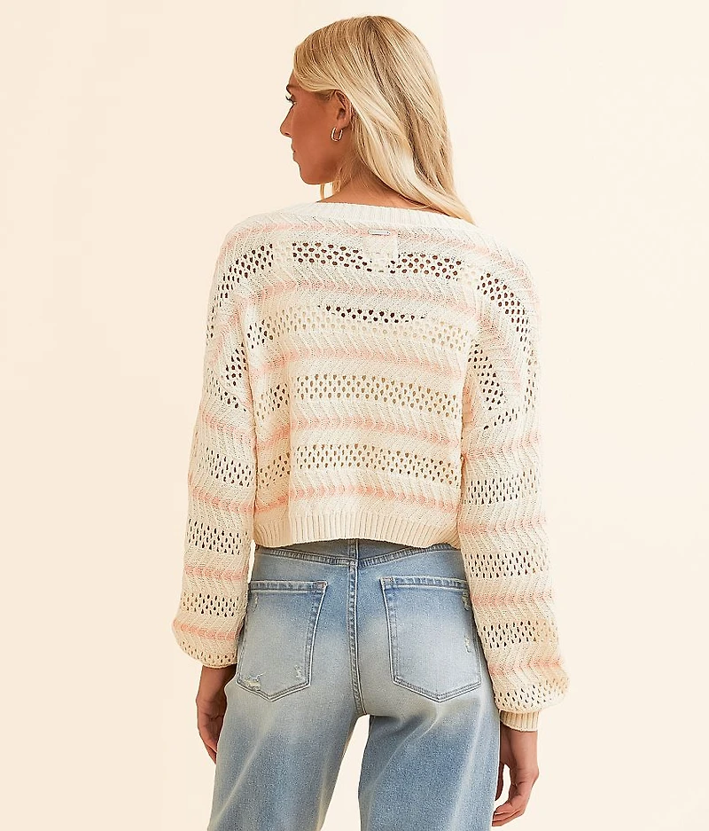 Mia Cropped Henley Sweater