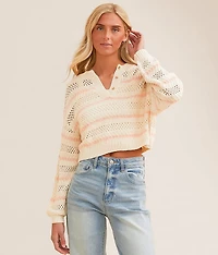 Mia Cropped Henley Sweater
