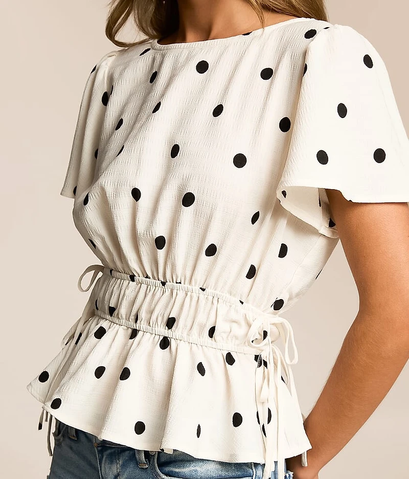 Polka Dot Peplum Top