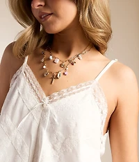 Floral Lace Hanky Tank Top