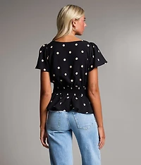 Polka Dot Peplum Top