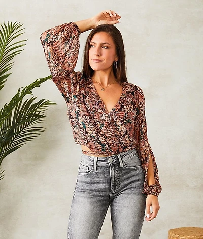 Cropped Surplice Top