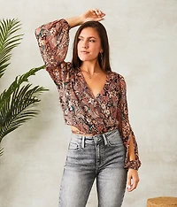 Cropped Surplice Top