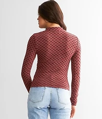Two Tone Mock Neck Top
