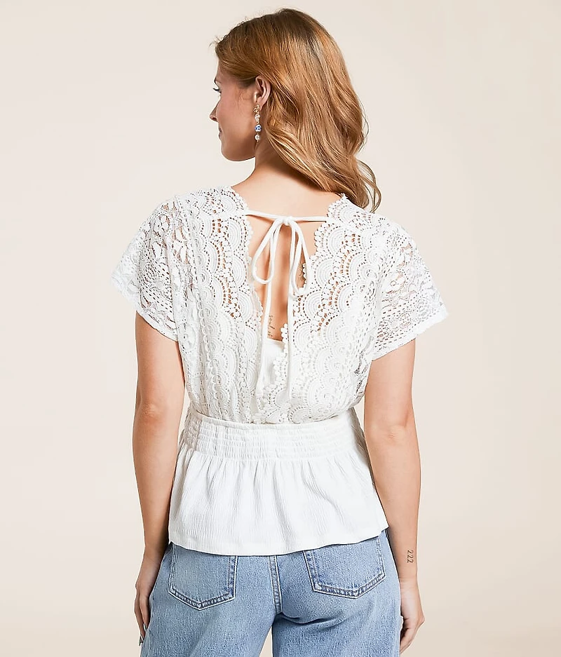 Crochet Lace Peplum Top