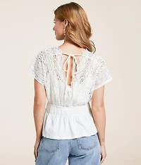 Crochet Lace Peplum Top