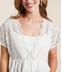 Crochet Lace Peplum Top
