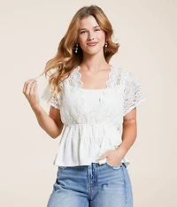 Crochet Lace Peplum Top