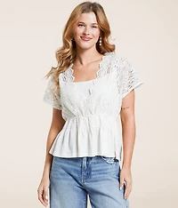 Crochet Lace Peplum Top