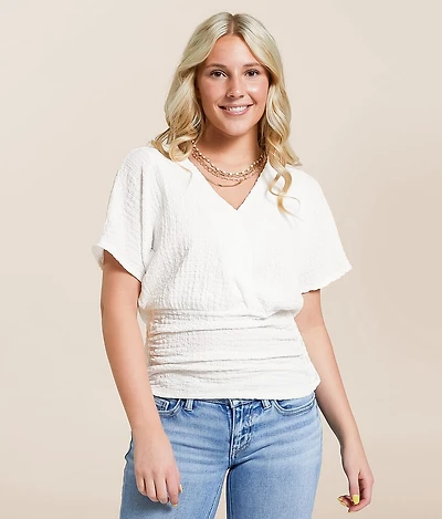 Textured Dolman Knit Top