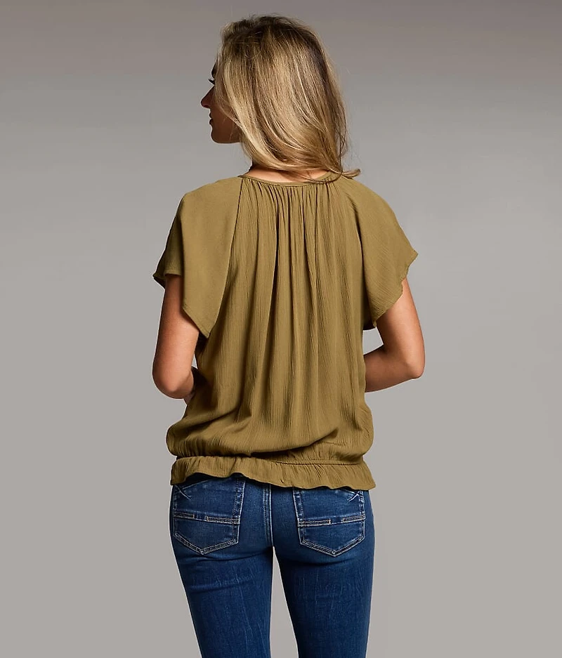 Braided Ruffle Top