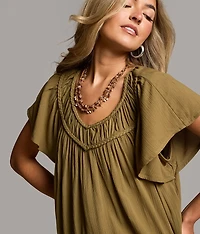 Braided Ruffle Top