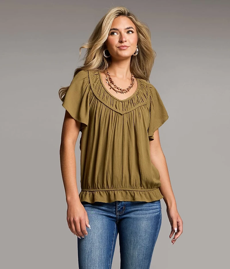 Braided Ruffle Top