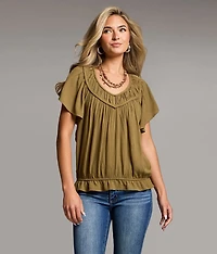 Braided Ruffle Top