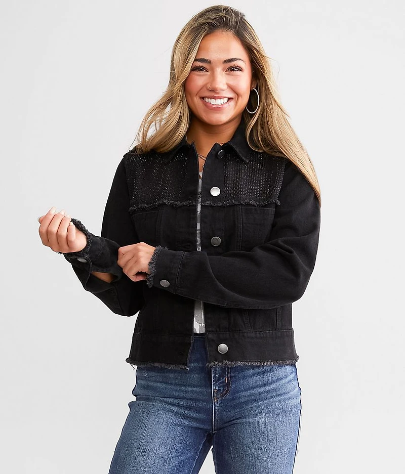 Rhinestone Studded Denim Jacket