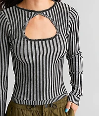Keyhole Plated Sweater