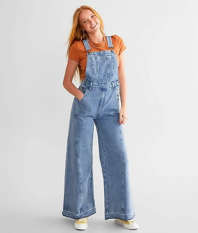 Undone Flare Denim Overalls