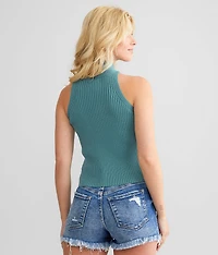 Heathered Halter Sweater Tank Top
