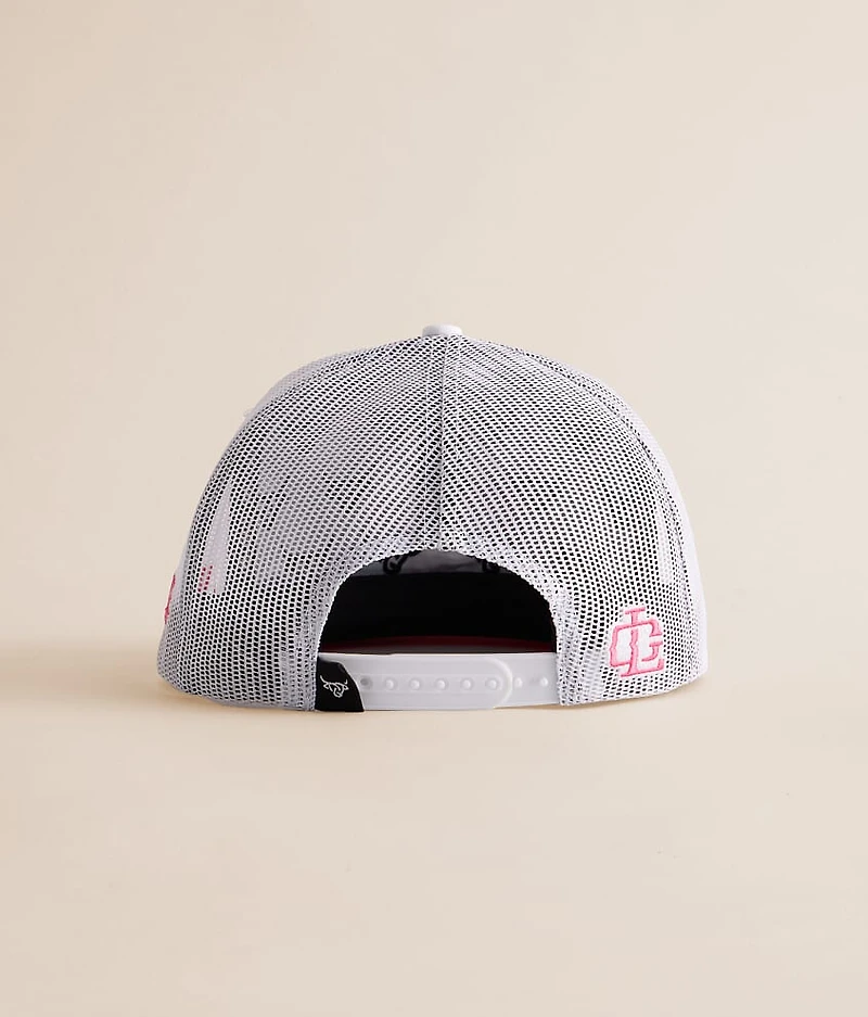 White Rosy Trucker Hat