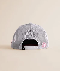 White Rosy Trucker Hat