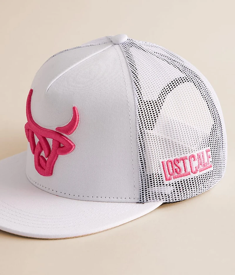 White Rosy Trucker Hat