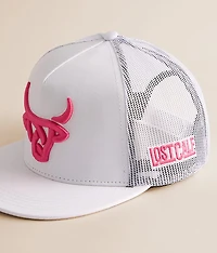 White Rosy Trucker Hat