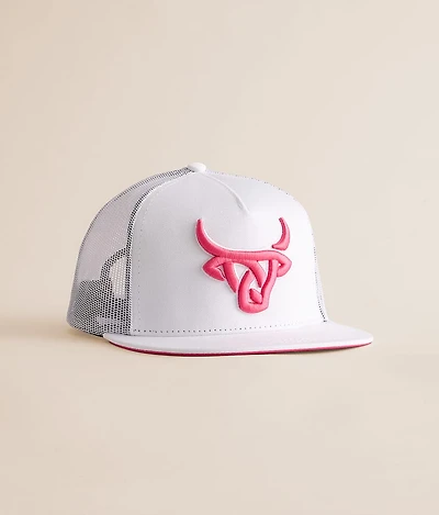 White Rosy Trucker Hat