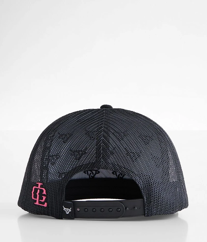 Black Rosy Trucker Hat