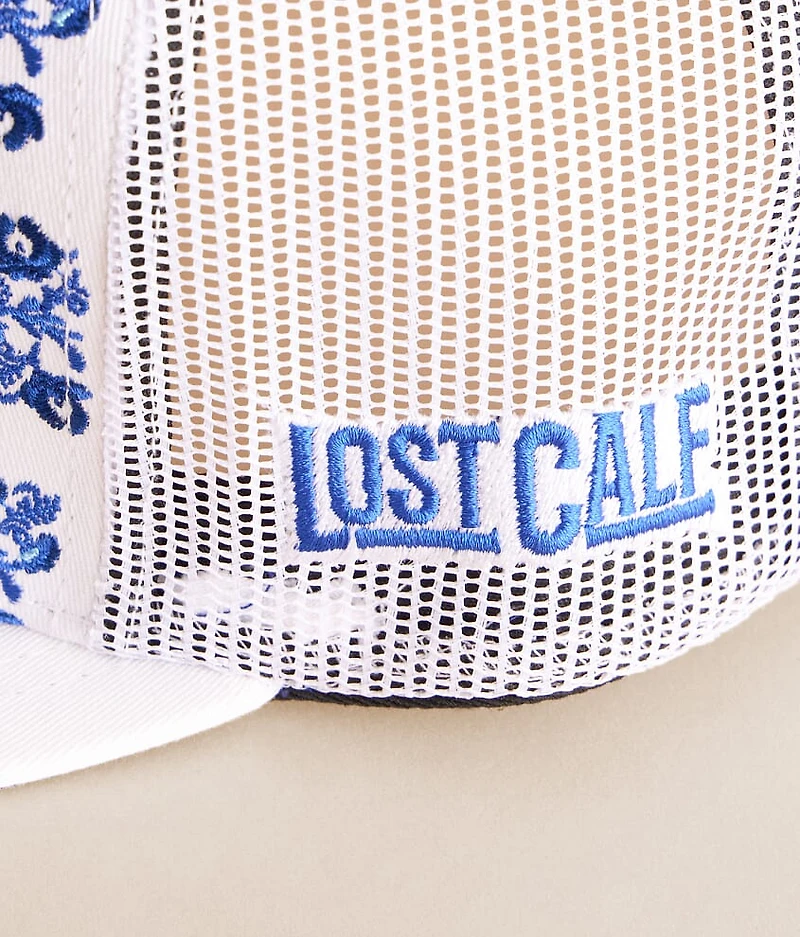 Embroidered Floral Trucker Hat