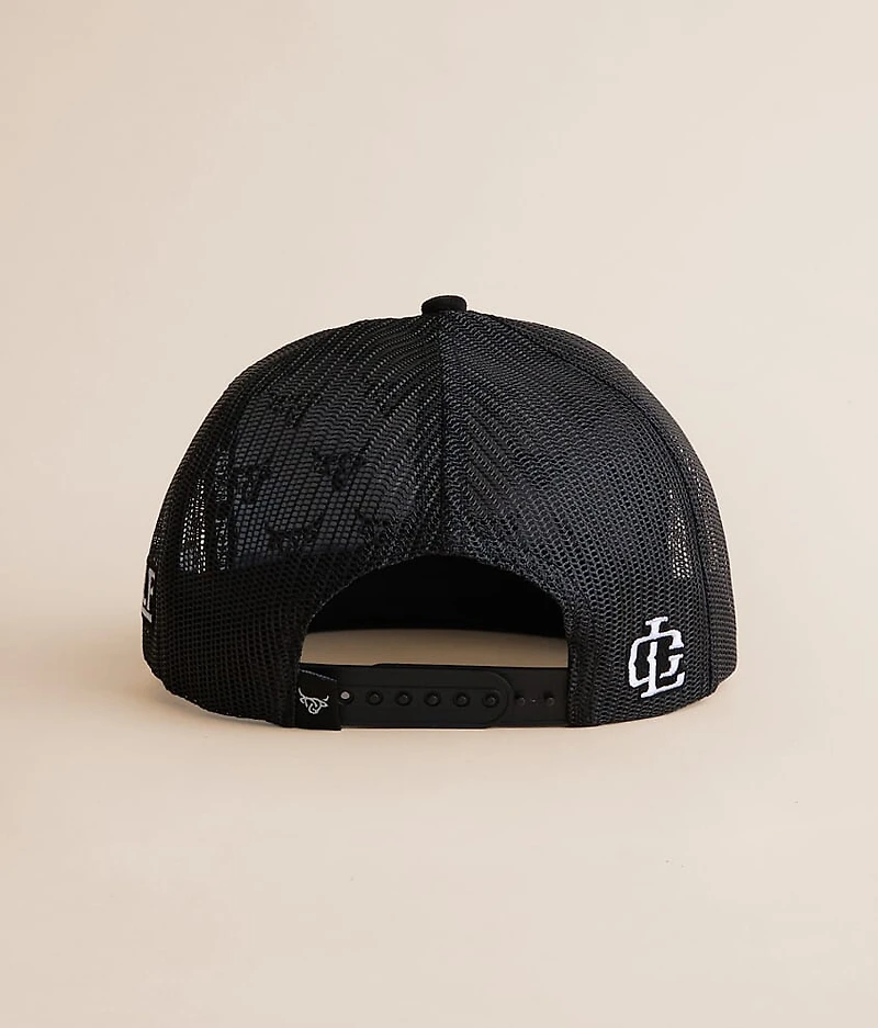 Faux Suede Logo Trucker Hat