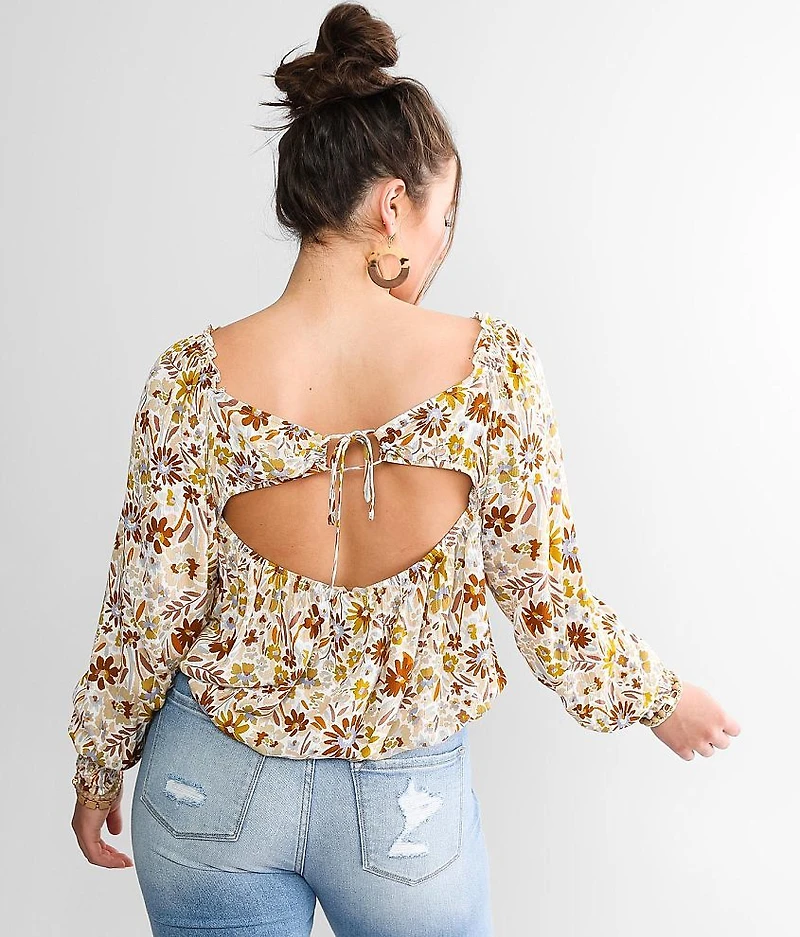 Floral Crinkle Top