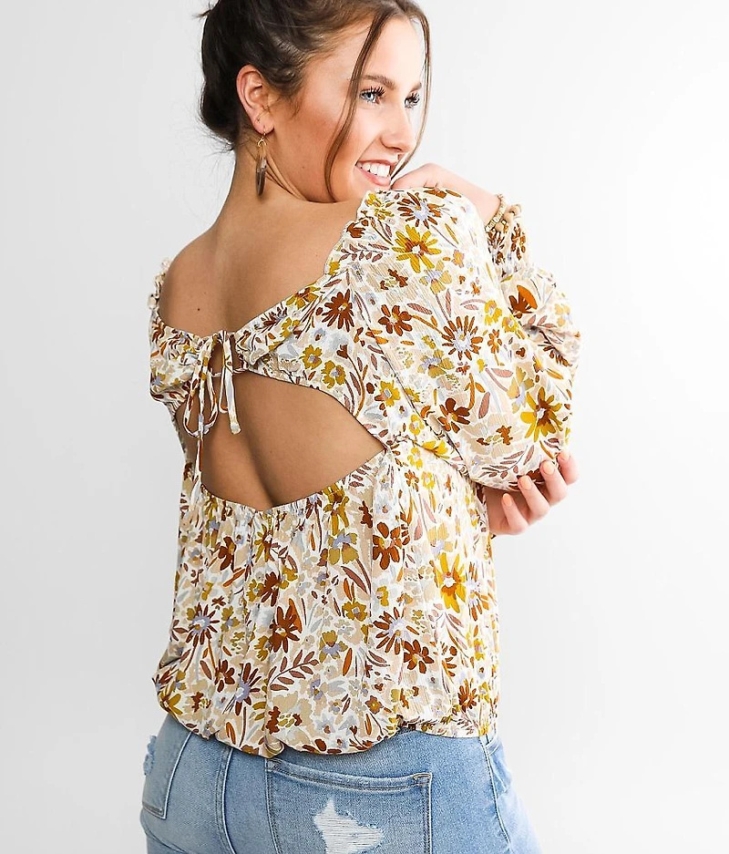Floral Crinkle Top