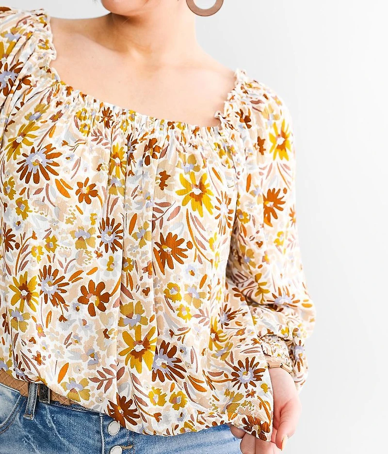 Floral Crinkle Top