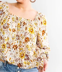 Floral Crinkle Top