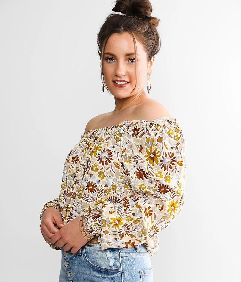 Floral Crinkle Top