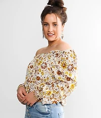 Floral Crinkle Top