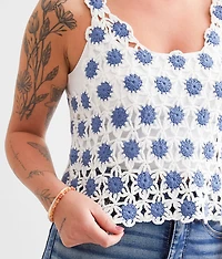 Cropped Crochet Tank Top