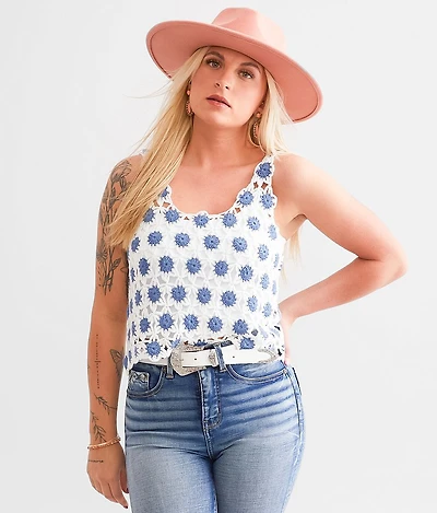 Cropped Crochet Tank Top