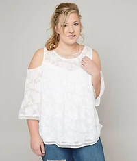 Lucky Brand Cold Shoulder Top - Plus Only