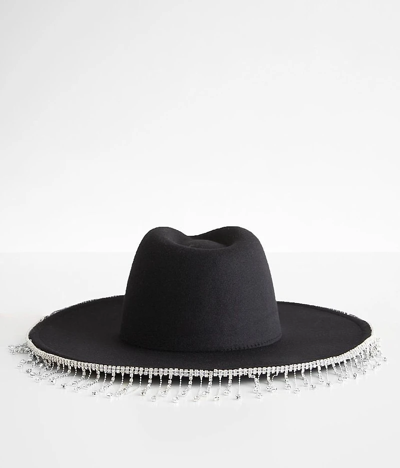 Rhinestone Fringe Panama Hat