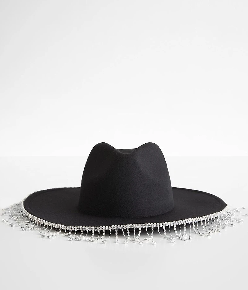 Rhinestone Fringe Panama Hat