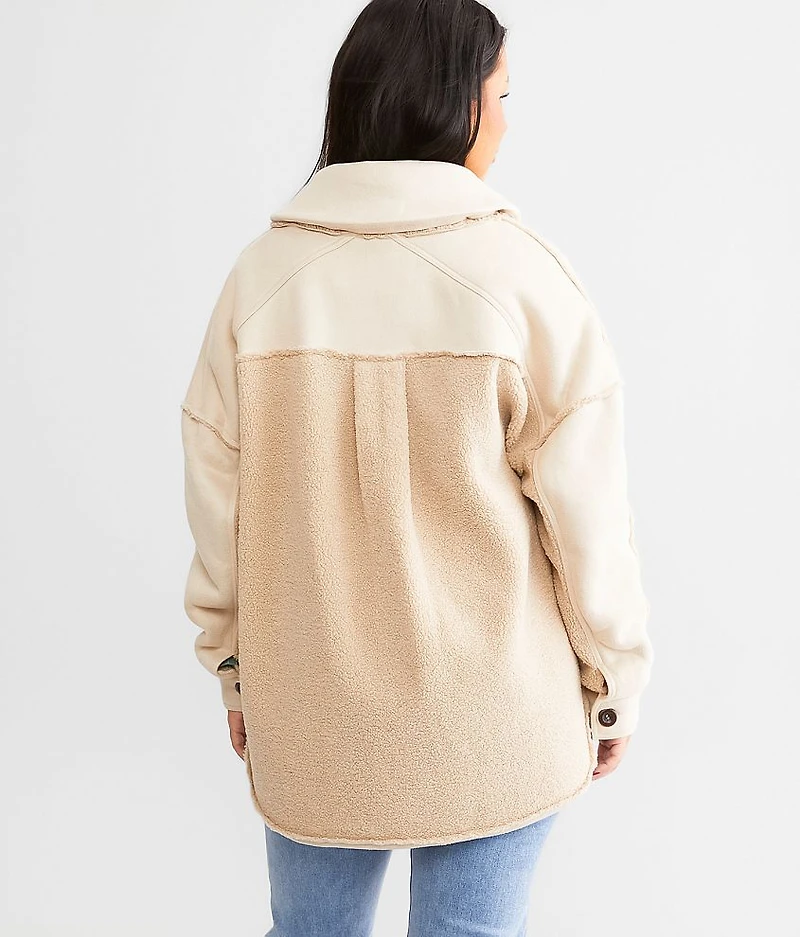 Pieced Sherpa Shacket