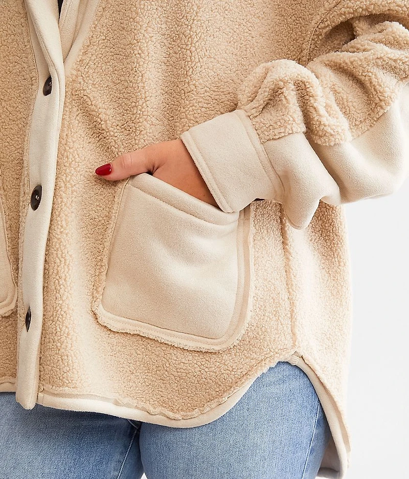 Pieced Sherpa Shacket